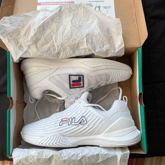 MEN’S FILA SPEED SERVE ENERGIZED WHITE TENNIS SHOES - Picture 2 of 6